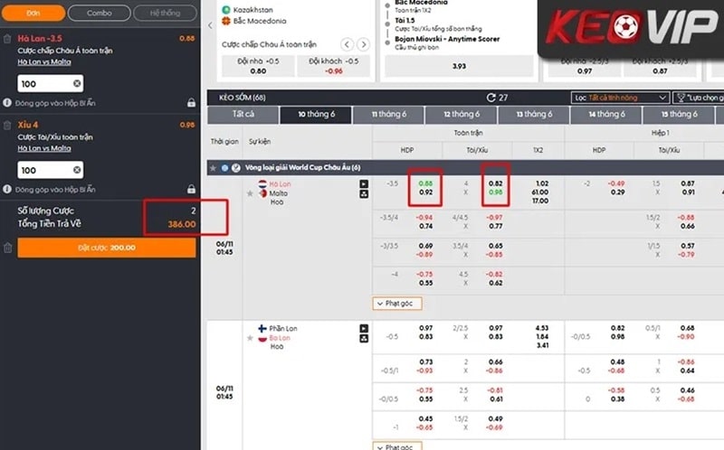 Cách tính tiền thắng cược trong cược xiên châu Á và Tài xỉu
