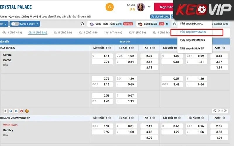 Người chơi có thể tính toán lợi nhuận dễ dàng với tỷ lệ cược Hongkong